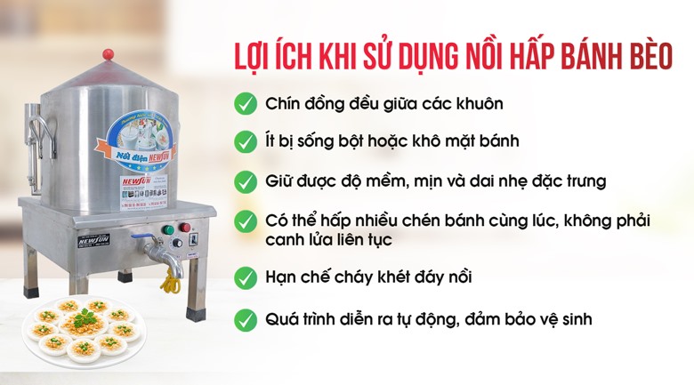 Lợi ích khi sử dụng nồi hấp bánh bèo