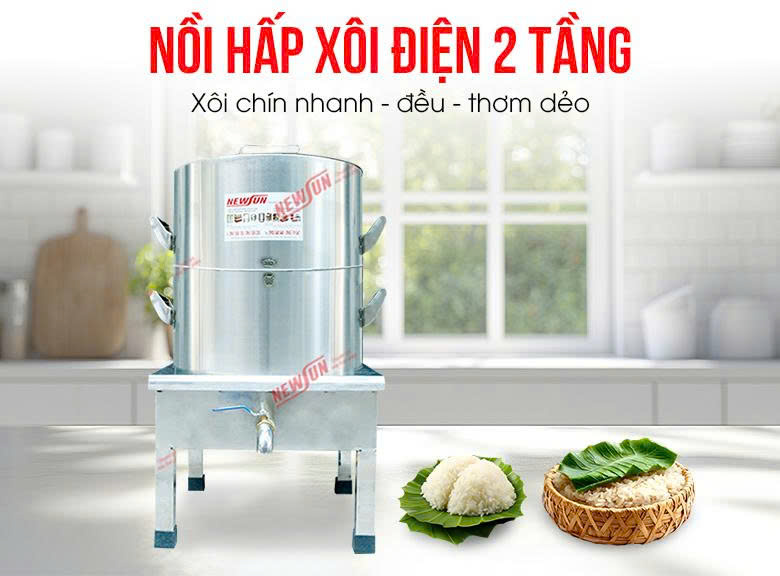 <em>Hình ảnh trực quan nồi đồ xôi 2 tầng</em>