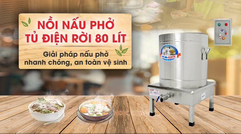 Nồi nấu phở Việt Nam 80 lít (tủ điện rời)
