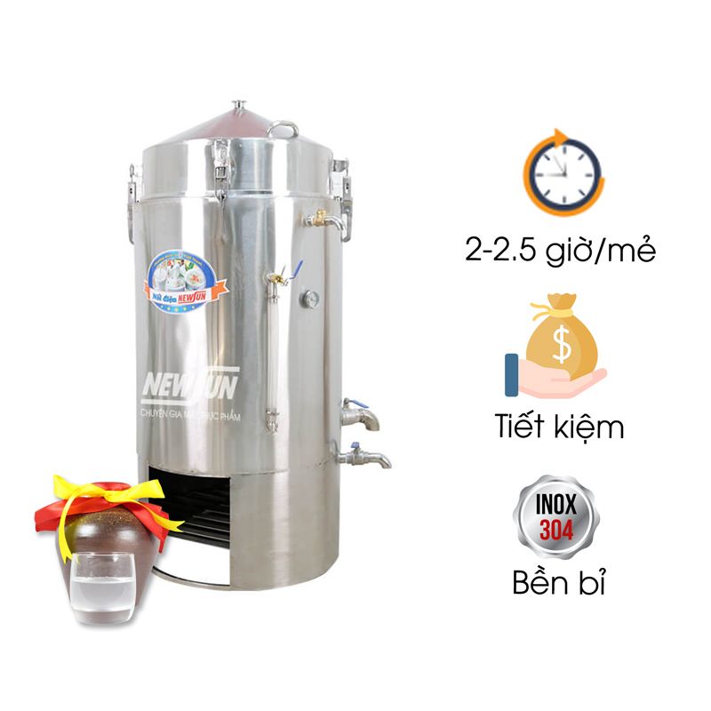 Nồi nấu rượu bằng củi 20 kg/mẻ