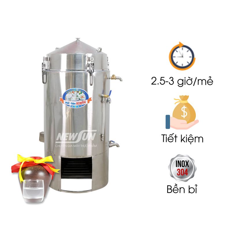 Nồi nấu rượu bằng củi 30 kg/mẻ