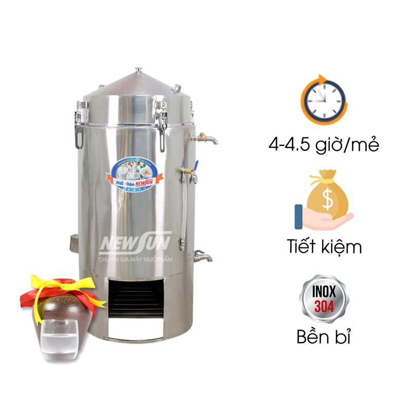 Nồi nấu rượu bằng củi 80 kg/mẻ