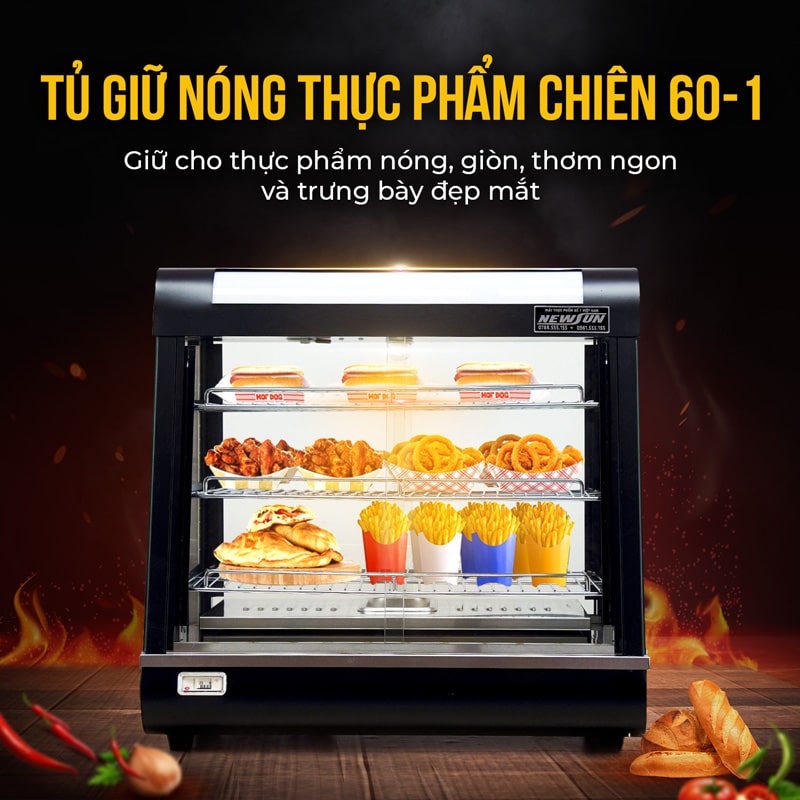 Tủ giữ nóng thức ăn kính phẳng