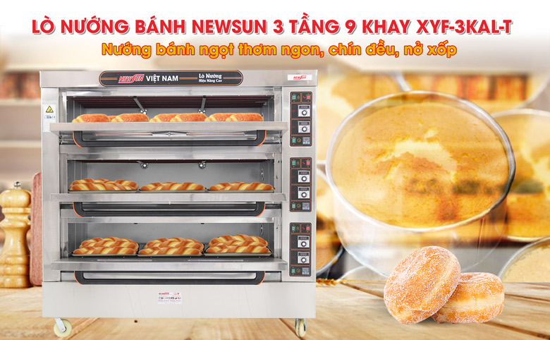 Lò nướng bánh NEWSUN 3 tầng 9 khay XYF-3KAL-T (bảng điều khiển cơ)