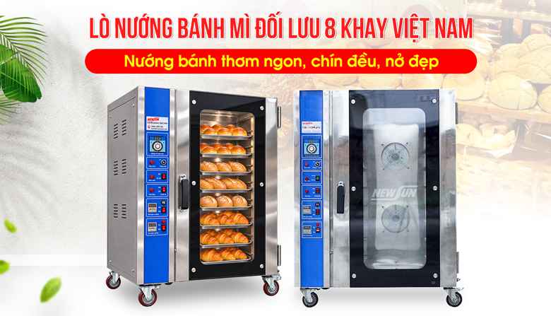 Lò nướng bánh mì đối lưu 8 khay Việt Nam