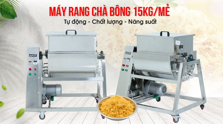 Máy sao ruốc 15kg là giải pháp rang sấy ruốc hoàn hảo