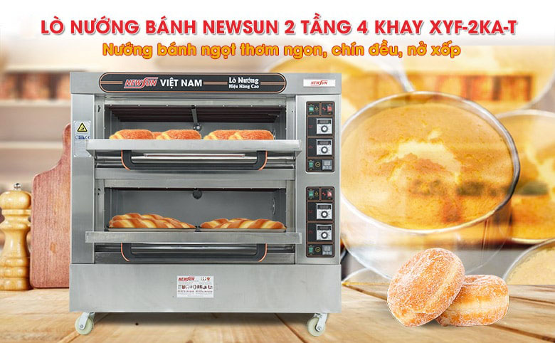 Lò nướng bánh NEWSUN 2 tầng 4 khay XYF-2KA-T (bảng điều khiển cơ)