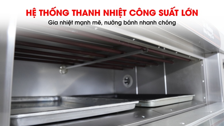 Hệ thống thanh nhiệt công suất lớn, nướng bánh nhanh chóng Hệ thống thanh nhiệt công suất lớn, nướng bánh nhanh chóng