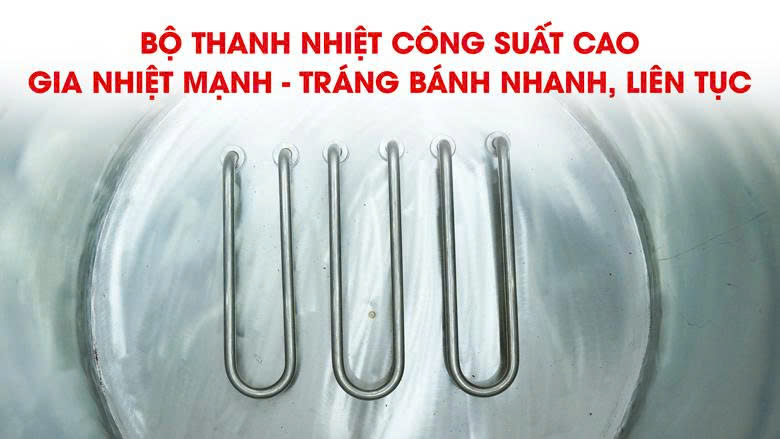 Thanh nhiệt công suất cao, tráng bánh nhanh và liên tục