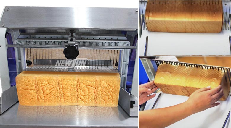 Khách hàng sử dụng máy cắt bánh mì NEWSUN