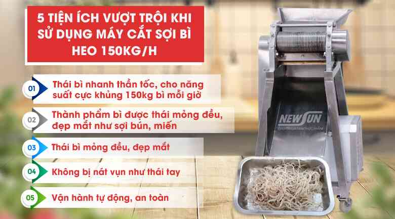 Lợi ích của máy cắt sợi bì heo 150kg/h