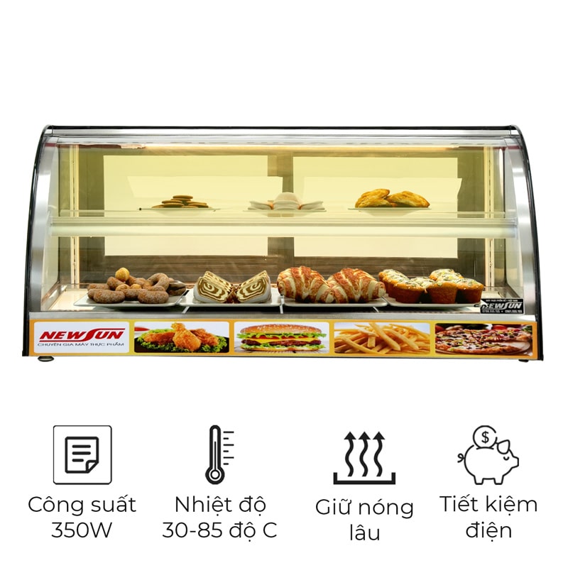 Tủ giữ nóng thực phẩm HW-838-3 (kính cong)