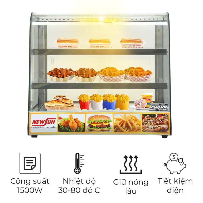 Tủ giữ nóng thực phẩm HW-802 (kính cong)