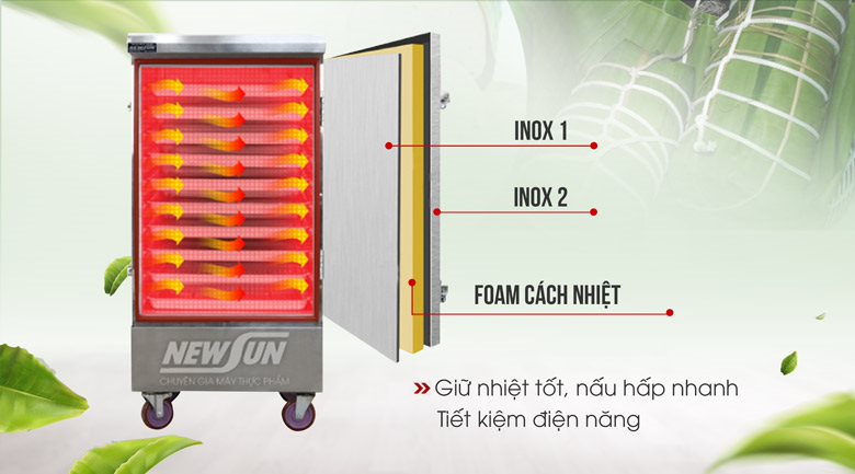 Thiết kế thành tủ cấu tạo 3 lớp cách nhiệt, tiết kiệm điện tốt