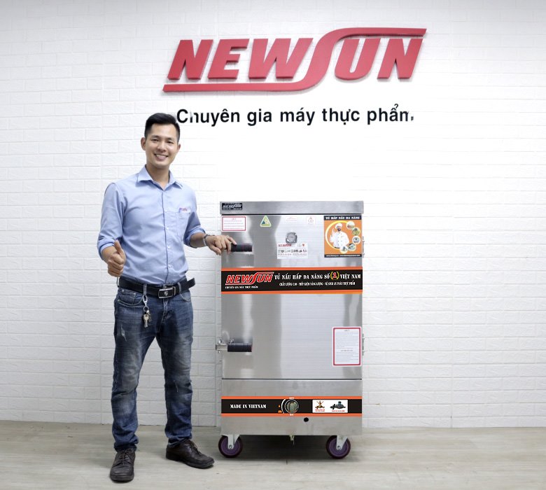 Hình ảnh thực tế tủ nấu cơm 8 khay dùng điện & gas Việt Nam 