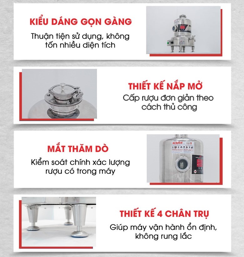 Các chi tiết máy lão hóa rượu 10 lít Các chi tiết máy lão hóa rượu 10 lít