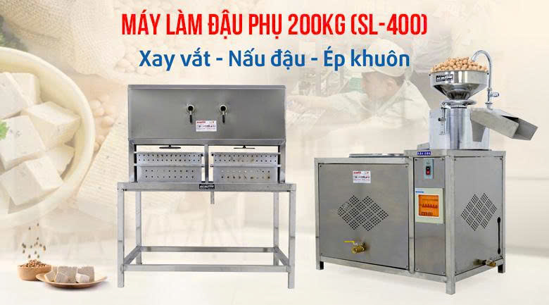 Máy làm đậu phụ 200kg công nghiệp, liên hoàn