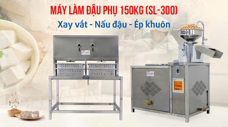 Hình ảnh trực quan máy làm đậu phụ 150kg