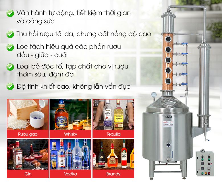 Lợi ích từ tháp chưng cất rượu đa tầng Lợi ích từ tháp chưng cất rượu đa tầng