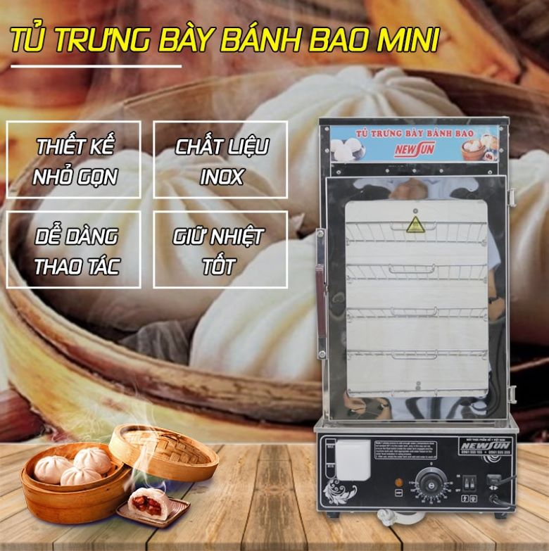 Tủ trưng bày bánh bao NEWSUN - Giá tốt, Chất lượng cao Tủ trưng bày bánh bao NEWSUN - Giá tốt, Chất lượng cao