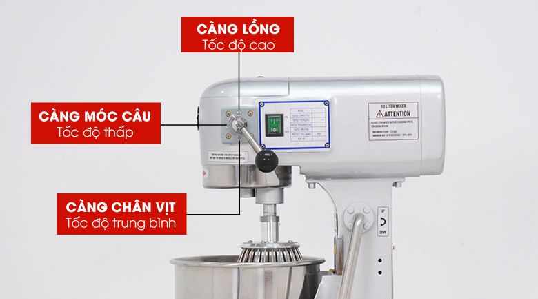 3 tốc độ trộn từ thấp đến cao 