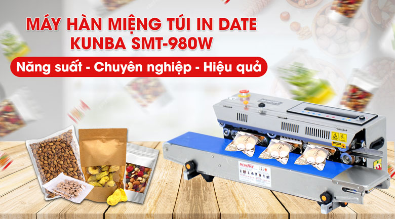 Máy hàn miệng túi in date Kunba SMT-980W (điện tử) NEWSUN