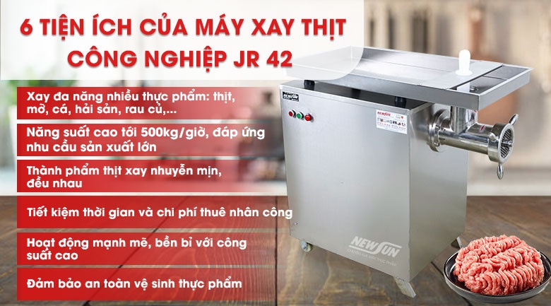 6 tiện ích của máy xay thịt công nghiệp JR 42 6 tiện ích của máy xay thịt công nghiệp JR 42