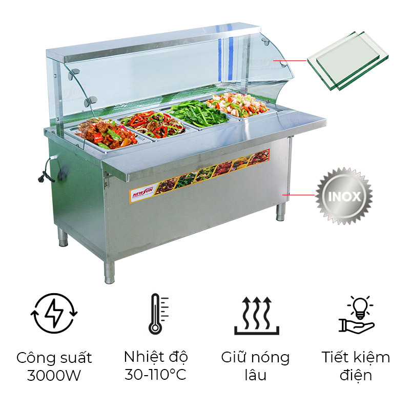 Tủ hâm nóng thức ăn kính cong KC-1800