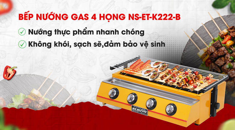 Bếp nướng gas 4 họng NS-ET-K222-B chất lượng, giá tốt