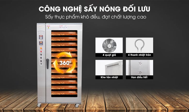 Sấy thực phẩm khô nhanh đều với nguyên lý sấy nóng đối lưu