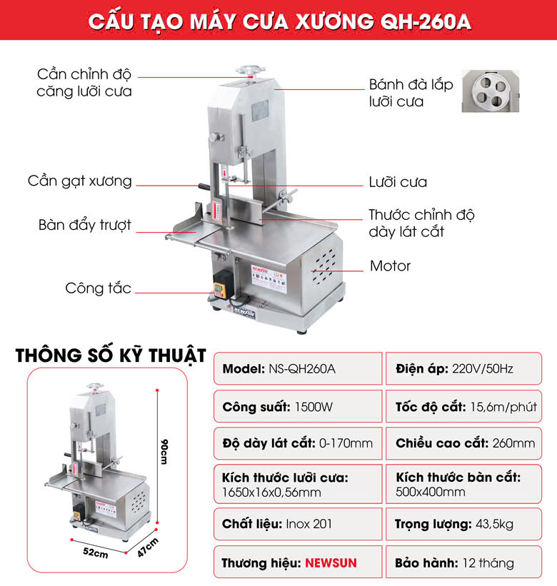 Cấu tạo máy cưa xương cao cấp QH-260A