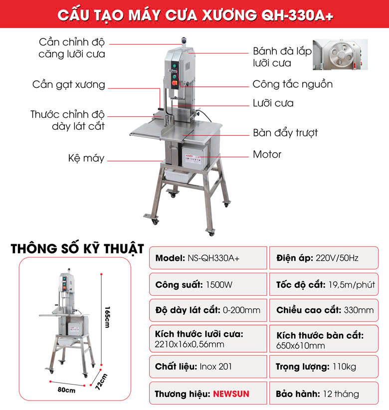 Cấu tạo máy cưa xương cao cấp QH-330A+ Cấu tạo máy cưa xương cao cấp QH-330A+