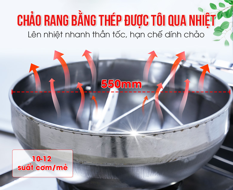 Chảo rang sâu lòng bằng thép cao cấp