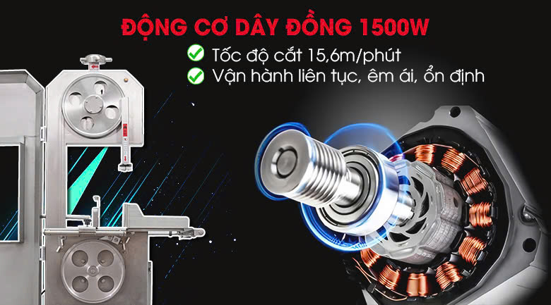 Động cơ mạnh mẽ công suất 1500W