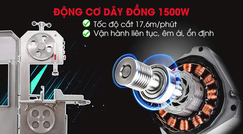 Động cơ mạnh mẽ công suất 1500W Động cơ mạnh mẽ công suất 1500W