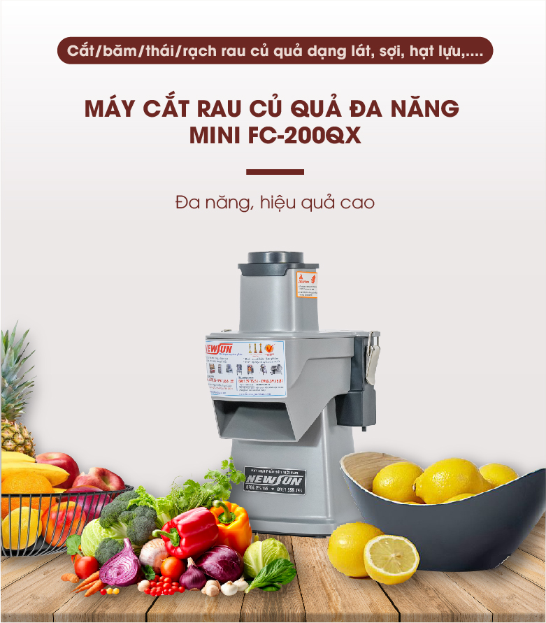 Máy cắt rau củ quả đa năng mini FC-200QX Máy cắt rau củ quả đa năng mini FC-200QX
