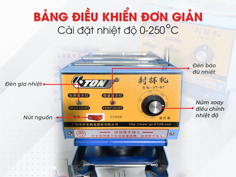 Bảng điều khiển máy dập nắp cốc thủ công ET-D7