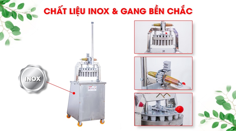 Chất liệu inox và gang bền chắc