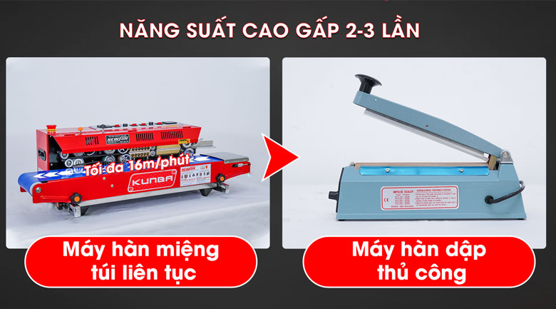 Năng suất cao gấp 2-3 lần máy dập thủ công