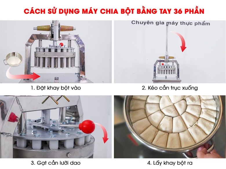 Cách sử dụng máy chia bột bằng tay 36 phần