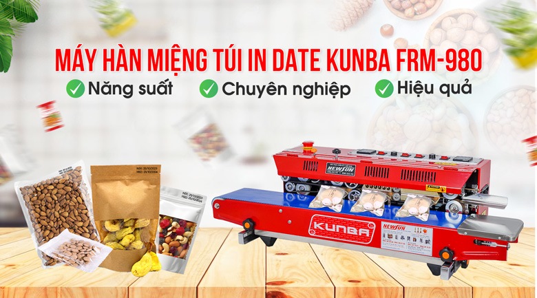 Máy hàn miệng túi in date Kunba FRM-980 (vỏ sơn) NEWSUN