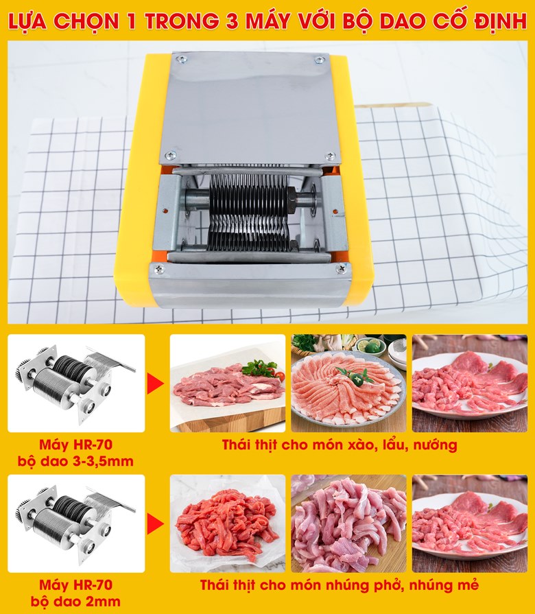 Lựa chọn 1 trong 3 máy với bộ dao cố định