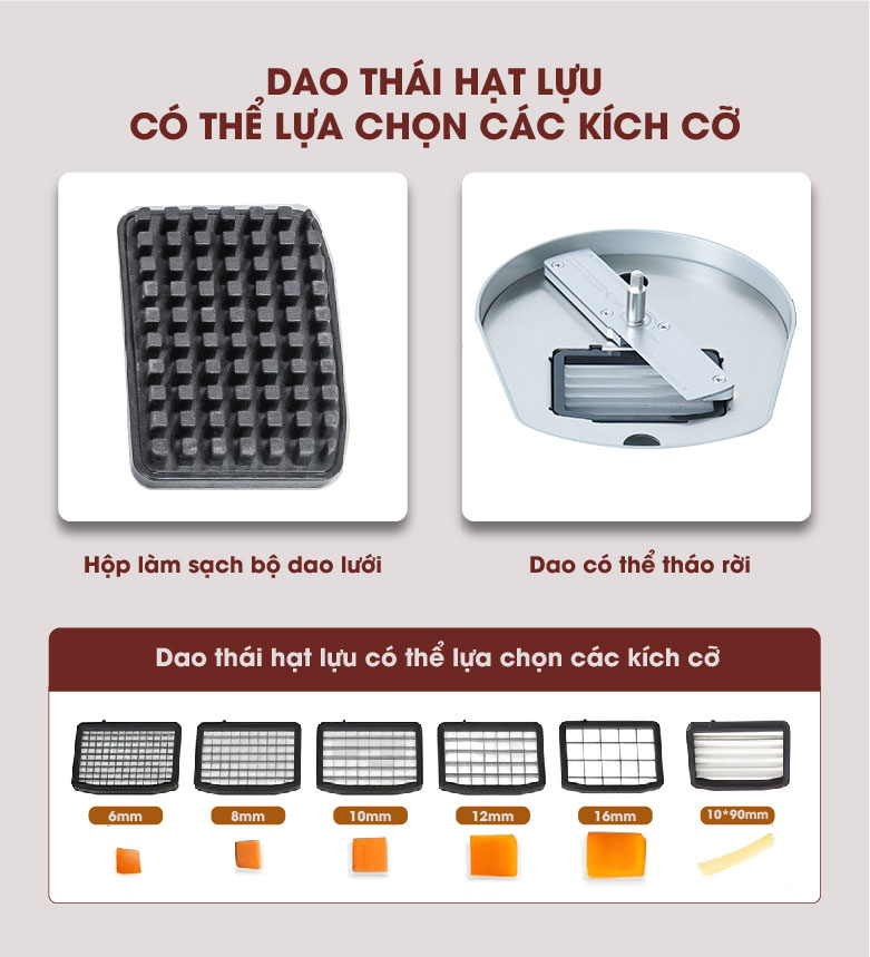 Có thể đặt mua thêm các bộ dao hạt lựu kích cỡ khác