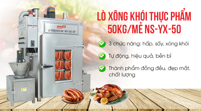 Lò xông khói thực phẩm 50kg/mẻ