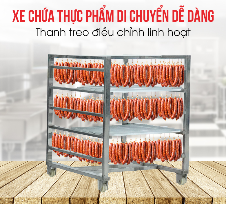 Xe chứa thực phẩm di chuyển dễ dàng