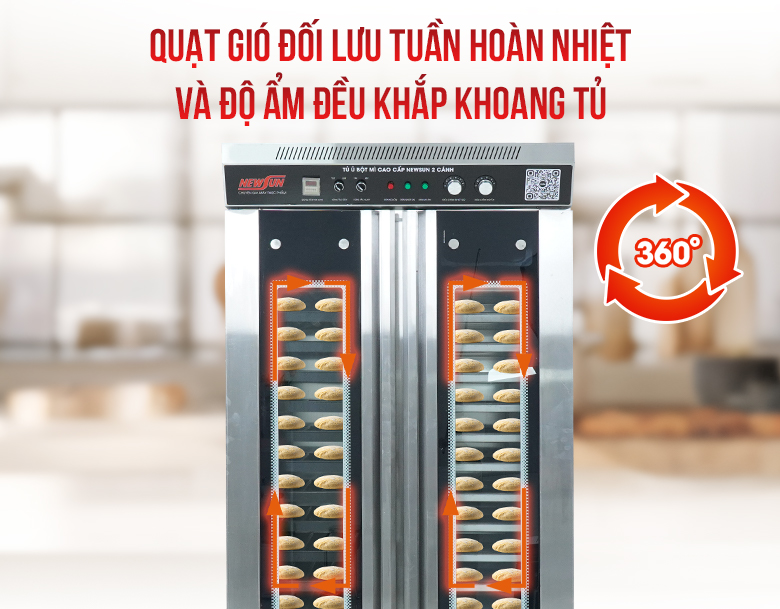 Quạt đối lưu tuần hoàn nhiệt đều khắp khoang tủ