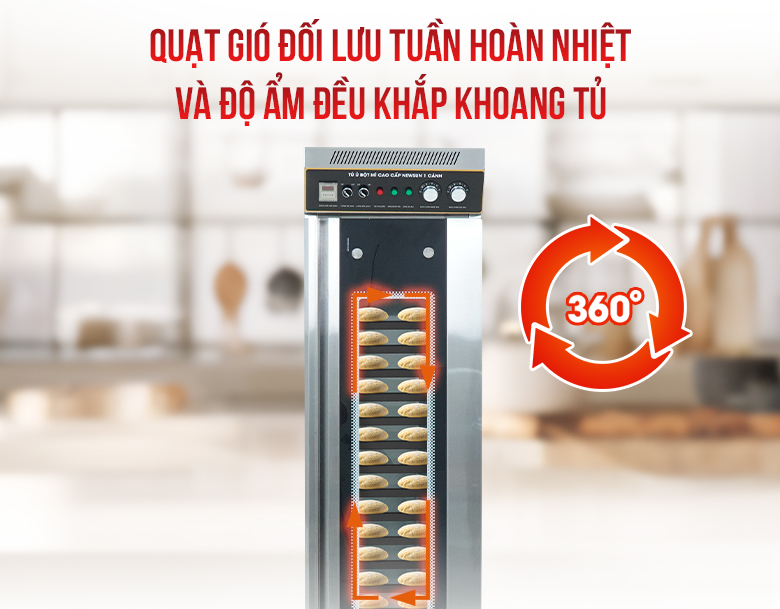 Quạt đối lưu tuần hoàn nhiệt đều khắp khoang tủ