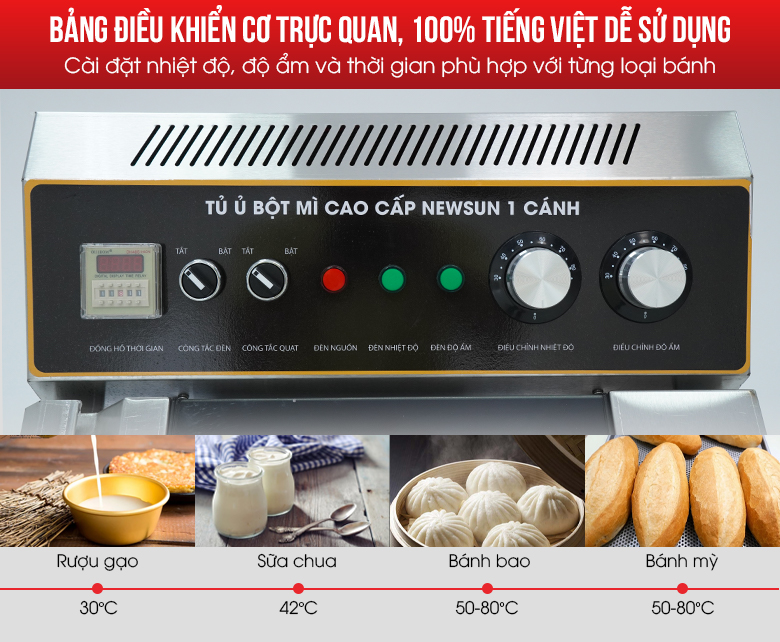 Bảng điều khiển cơ trực quan, dễ sử dụng