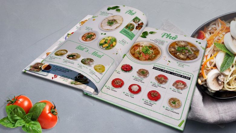 Menu quán phở và cơm rang