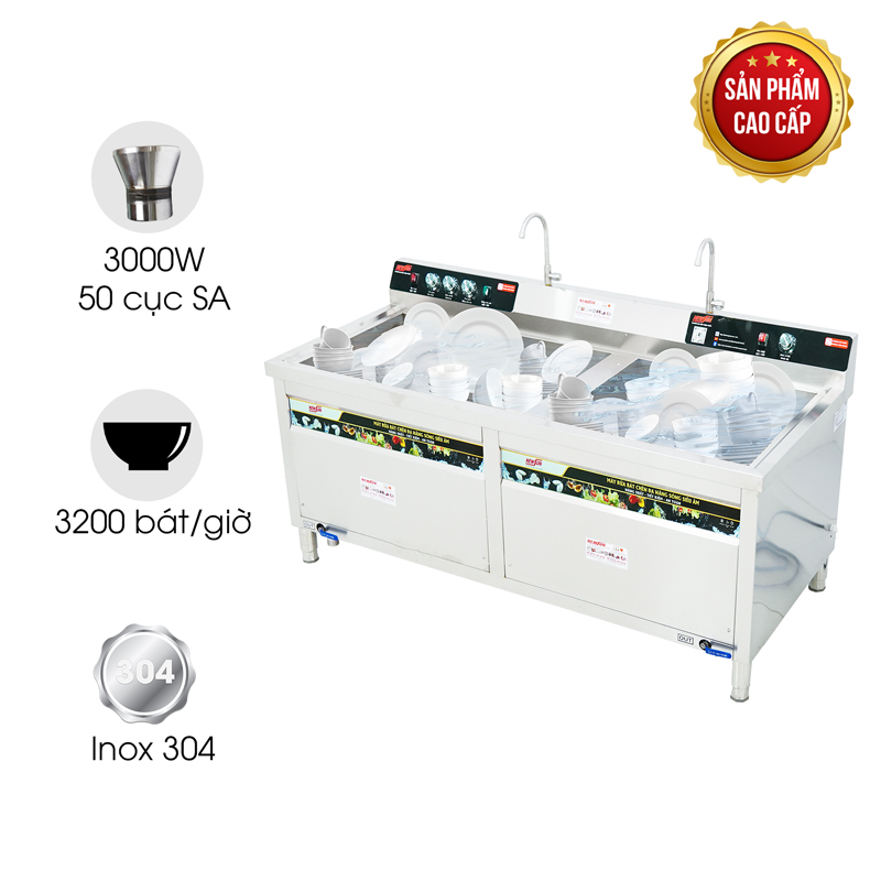 Máy rửa bát siêu âm cao cấp MRS-2400SS (chậu đôi)